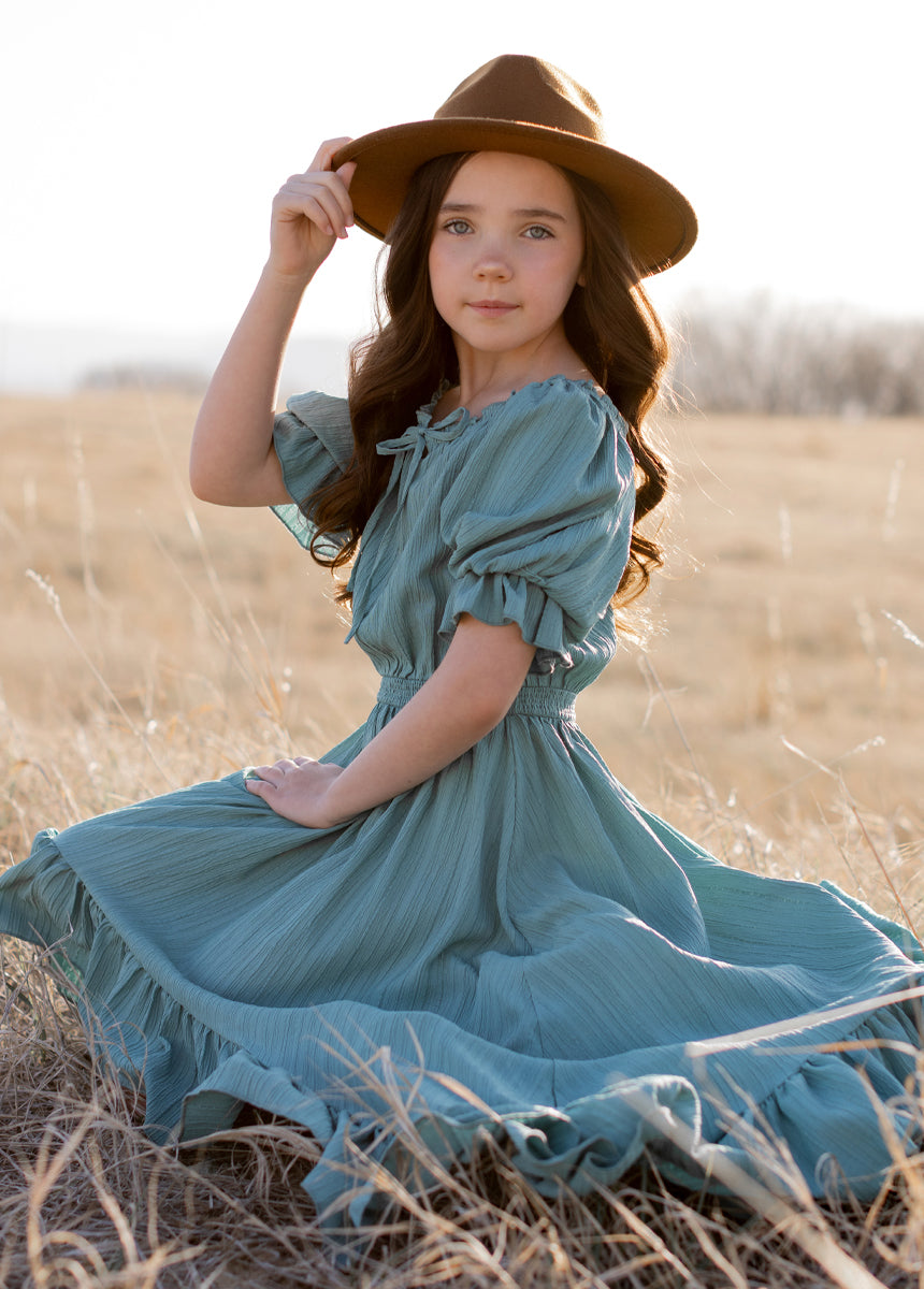 Gwenola Dress in Ocean Green