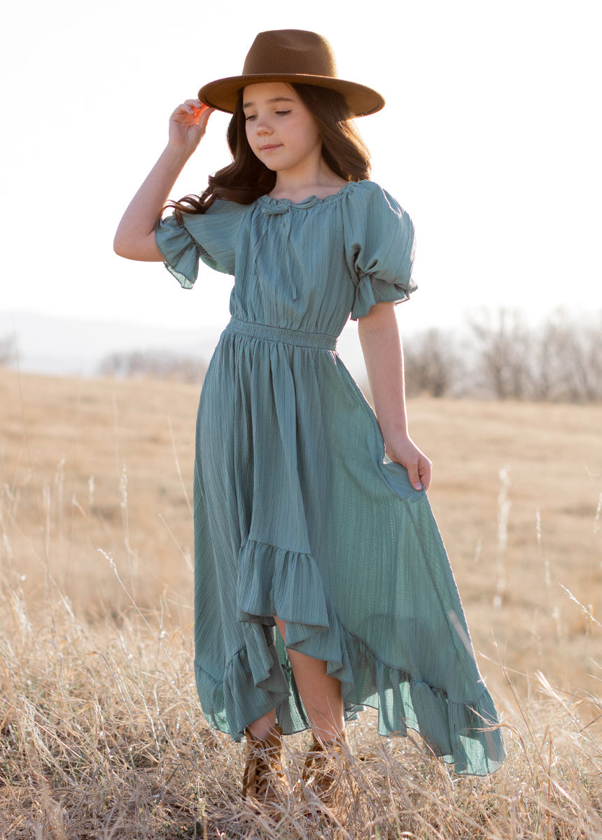 Gwenola Dress in Ocean Green