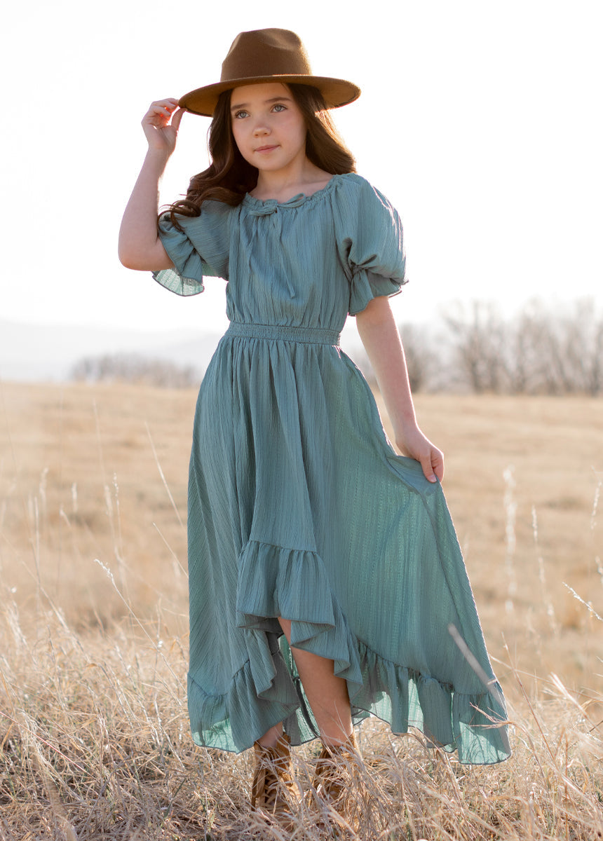 Gwenola Dress in Ocean Green