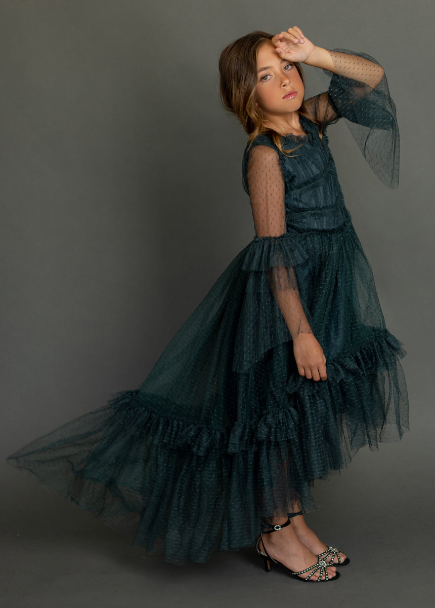 Halsey Impact Dress in Deep Spruce