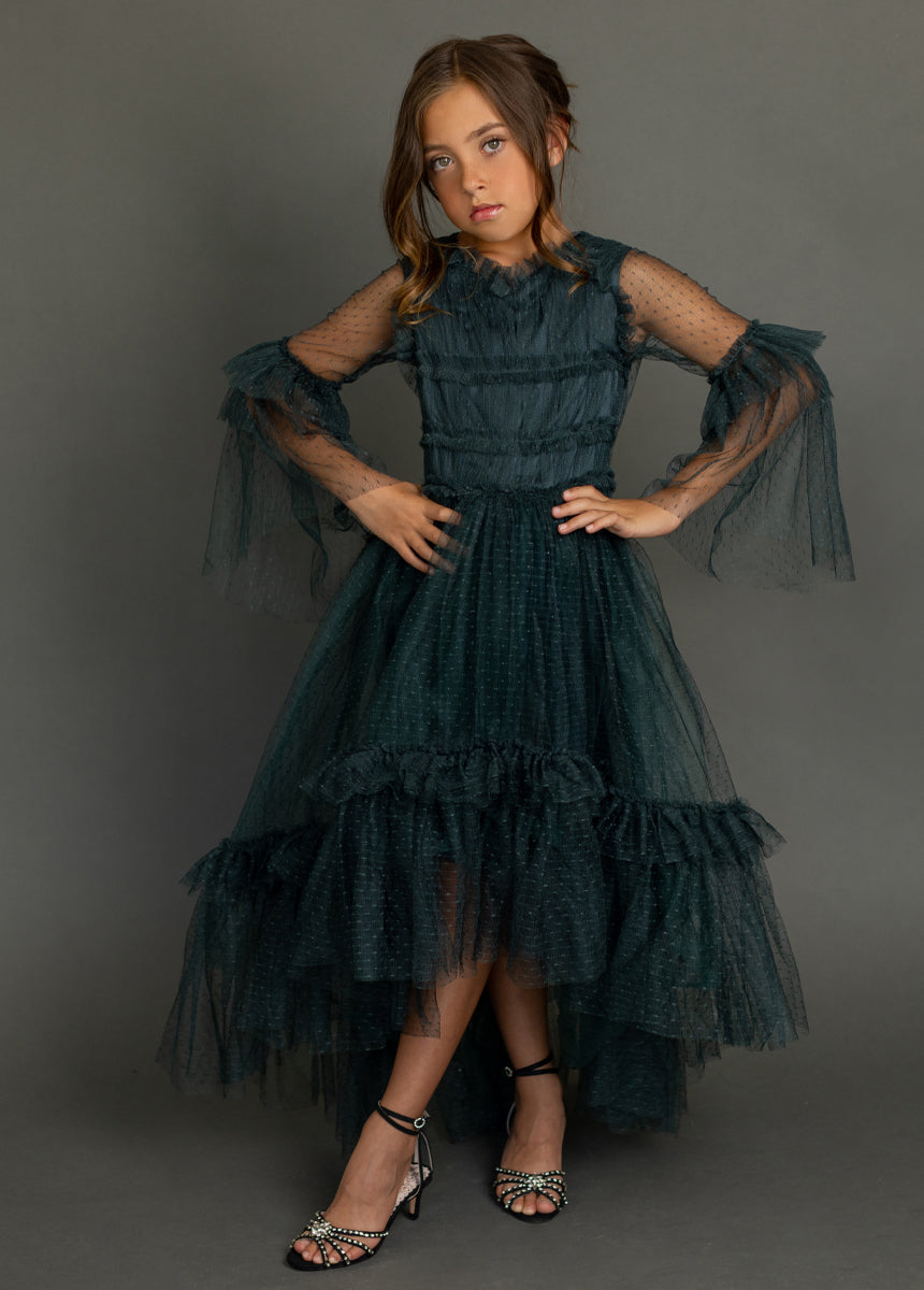 Halsey Impact Dress in Deep Spruce