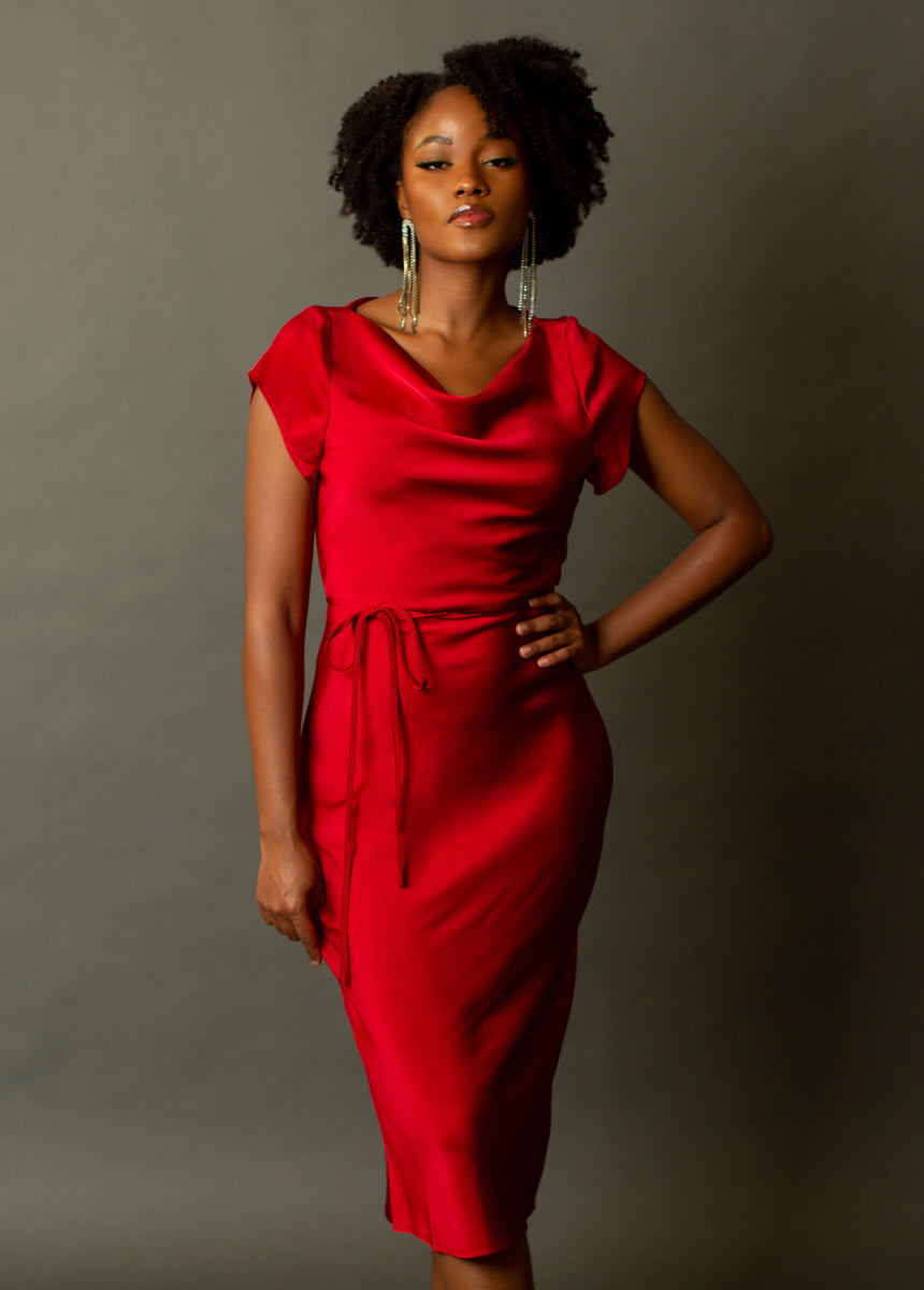 Haven Dress in Scarlet