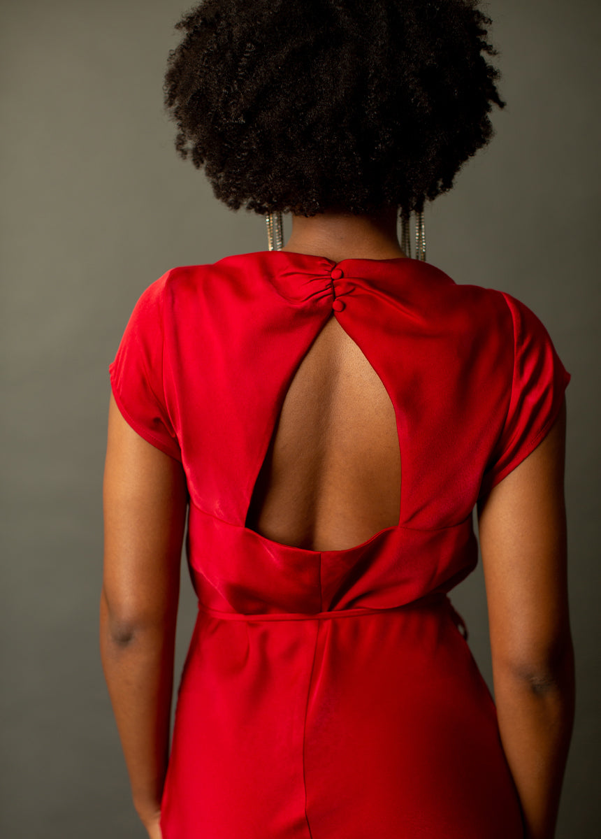 Haven Dress in Scarlet