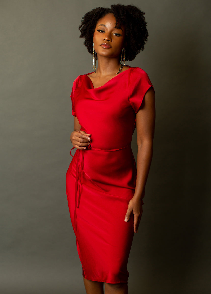 Haven Dress in Scarlet