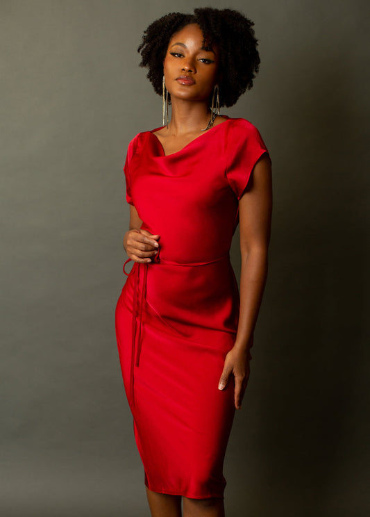 Haven Dress in Scarlet