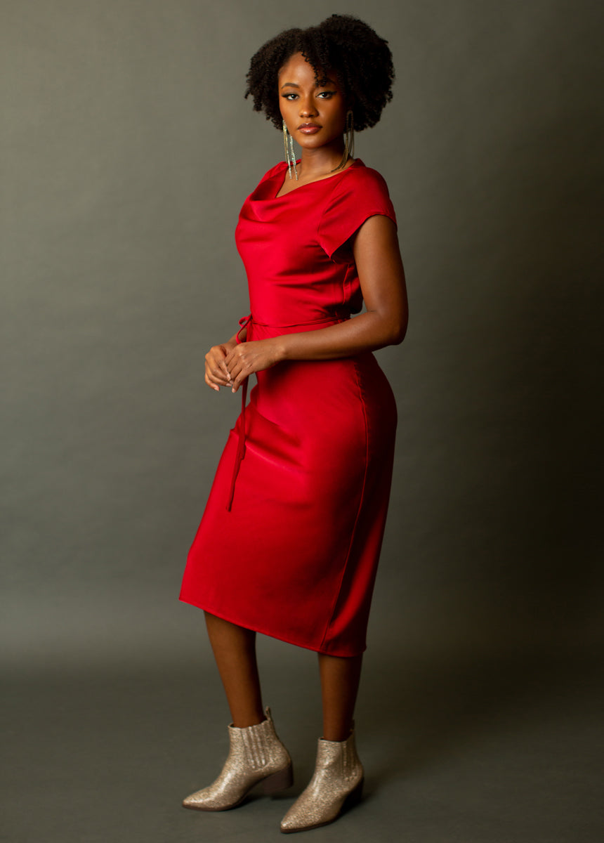 Haven Dress in Scarlet