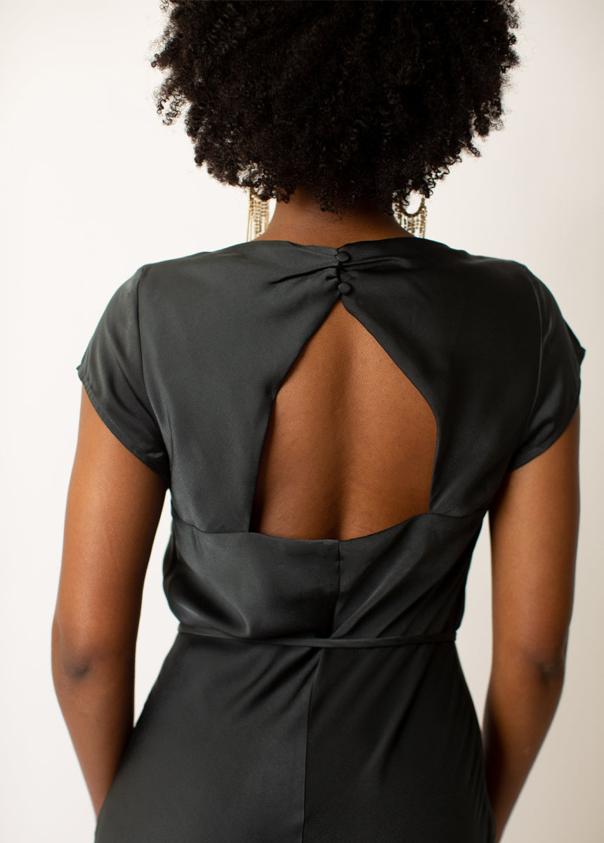 Haven Dress in Washed Black