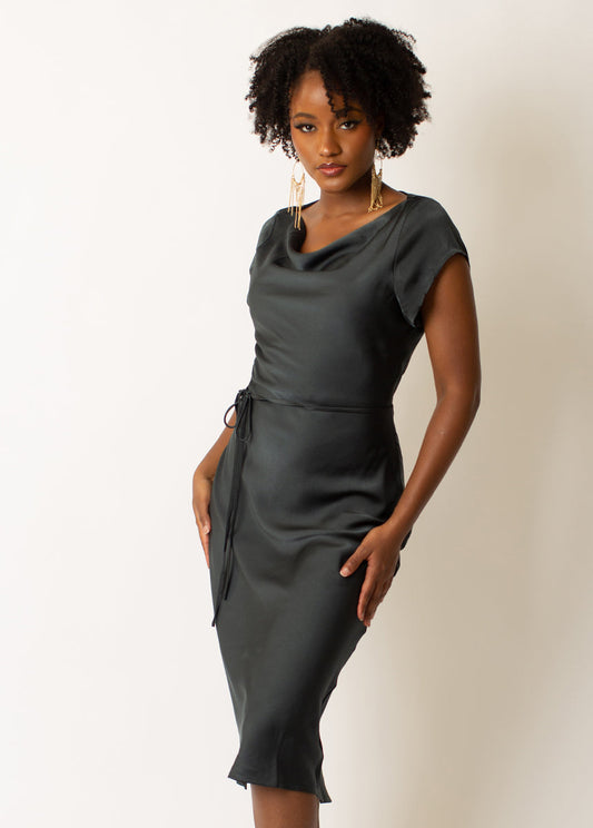 Haven Dress in Washed Black