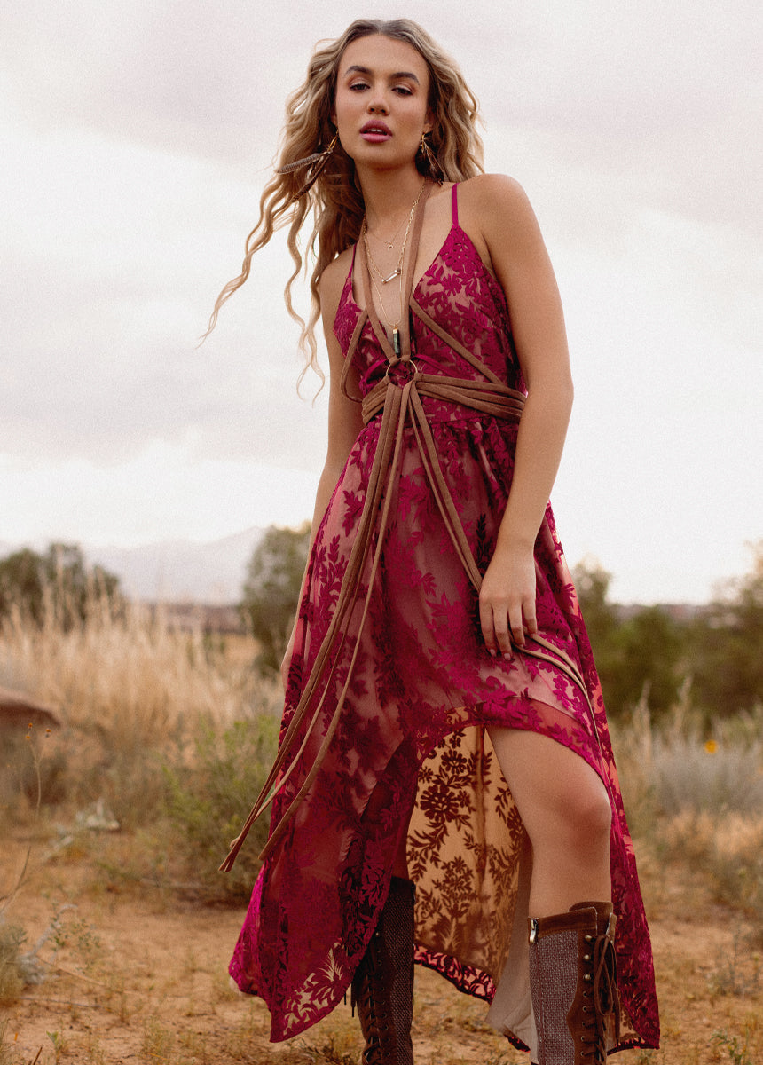 Holli Dress in Red Wine