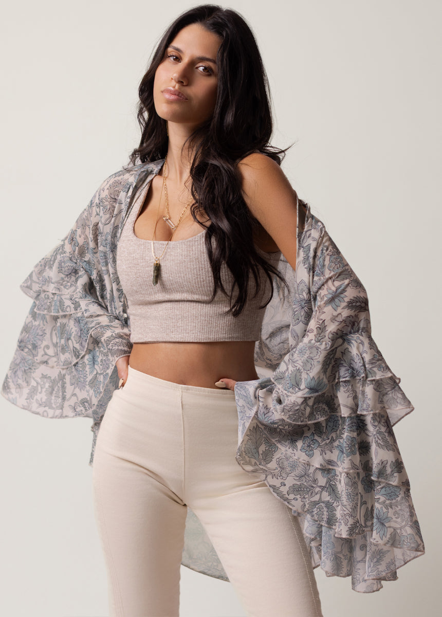 Innessa Top in Whisper Blue Floral