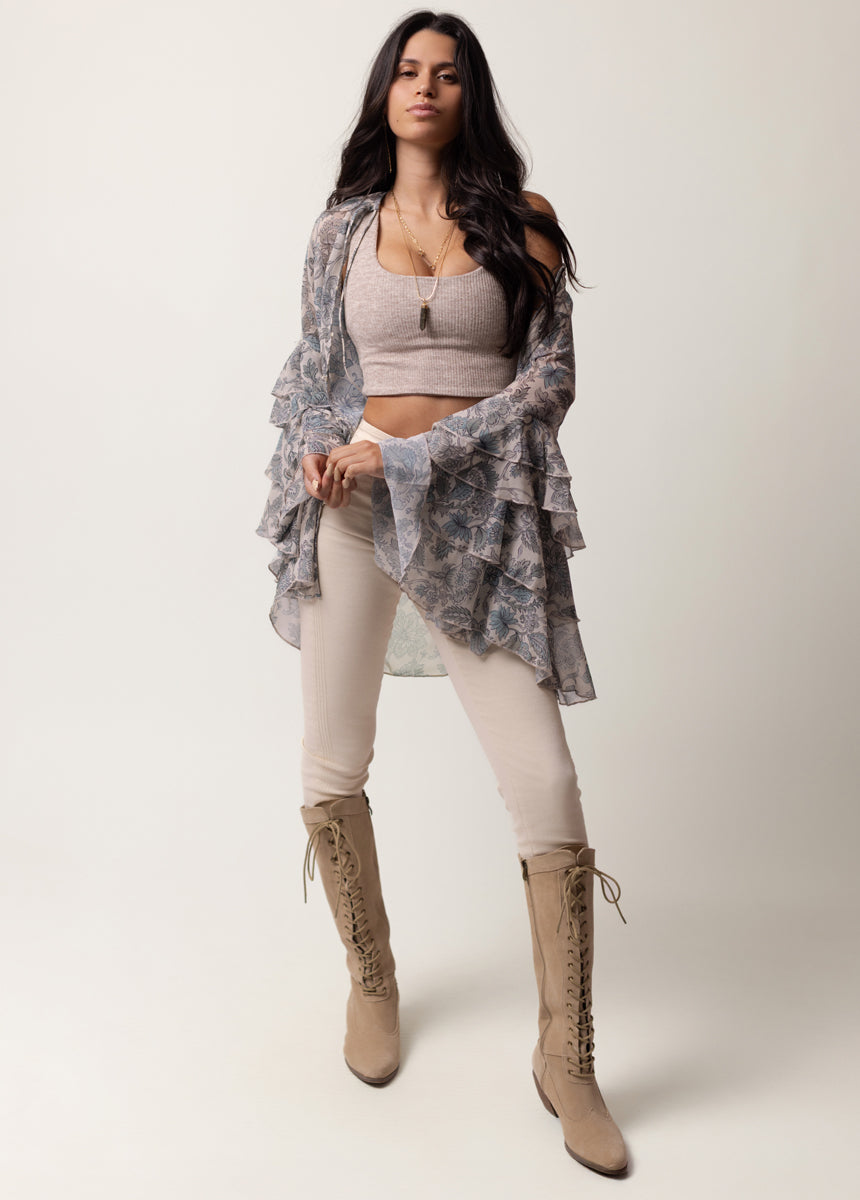 Innessa Top in Whisper Blue Floral