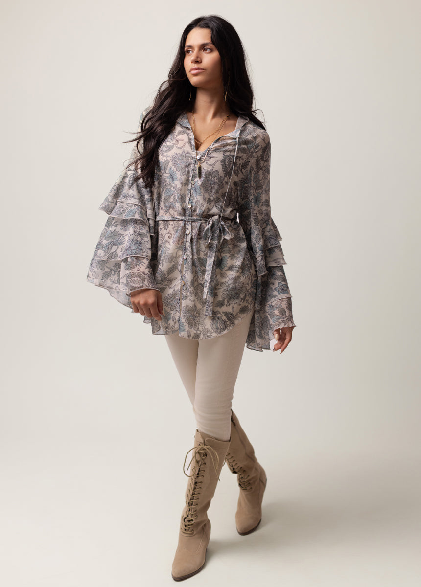 Innessa Top in Whisper Blue Floral