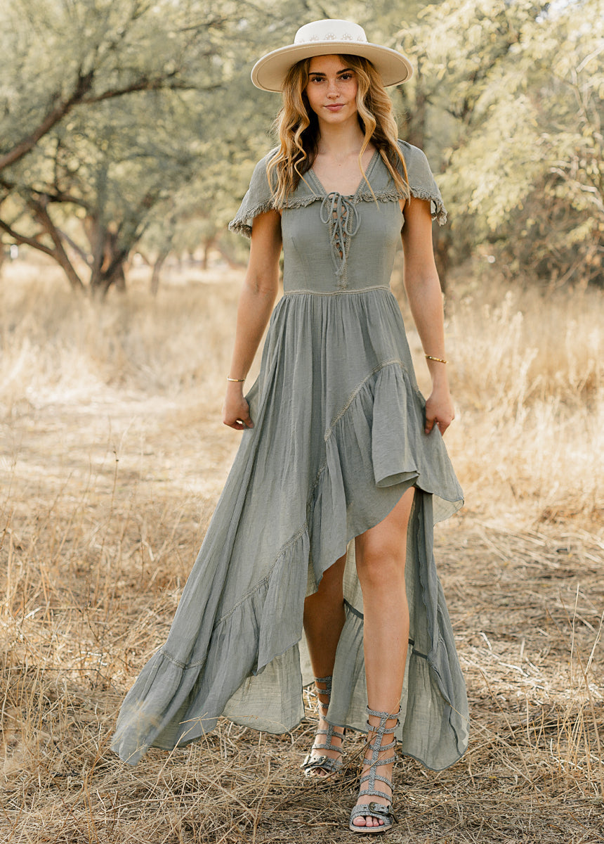 Irina Maxi Dress in Neutral Green