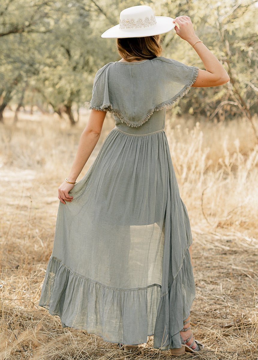 Irina Maxi Dress in Neutral Green