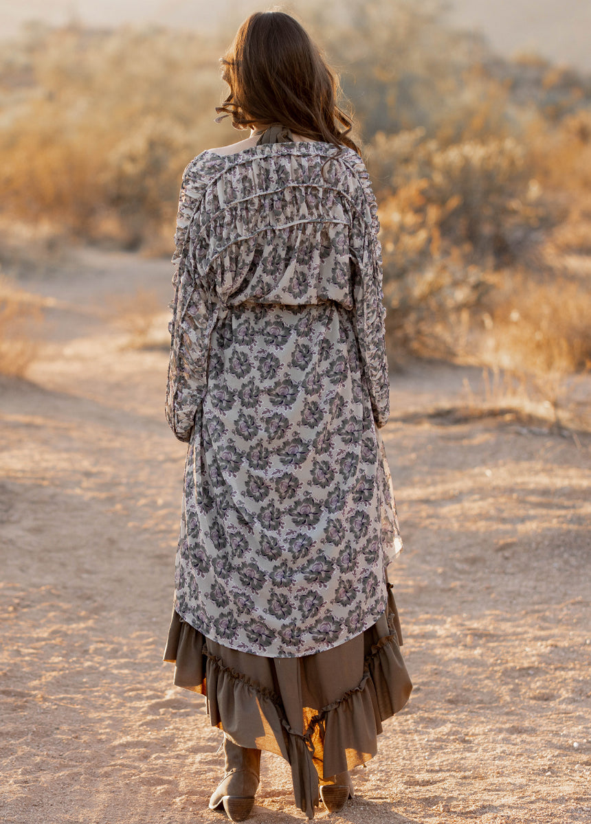 Brandy Duster in Taupe Floral