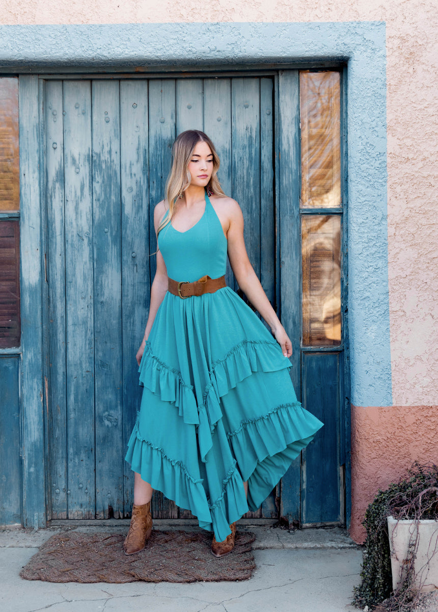 Jenna Dress in Bright Teal