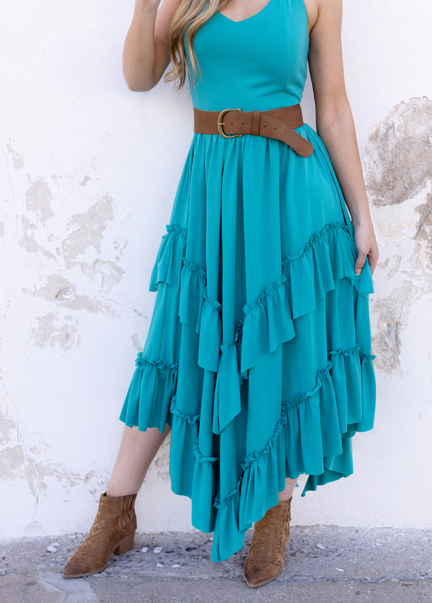 Jenna Dress in Bright Teal