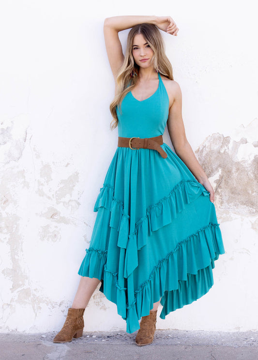 Jenna Dress in Bright Teal