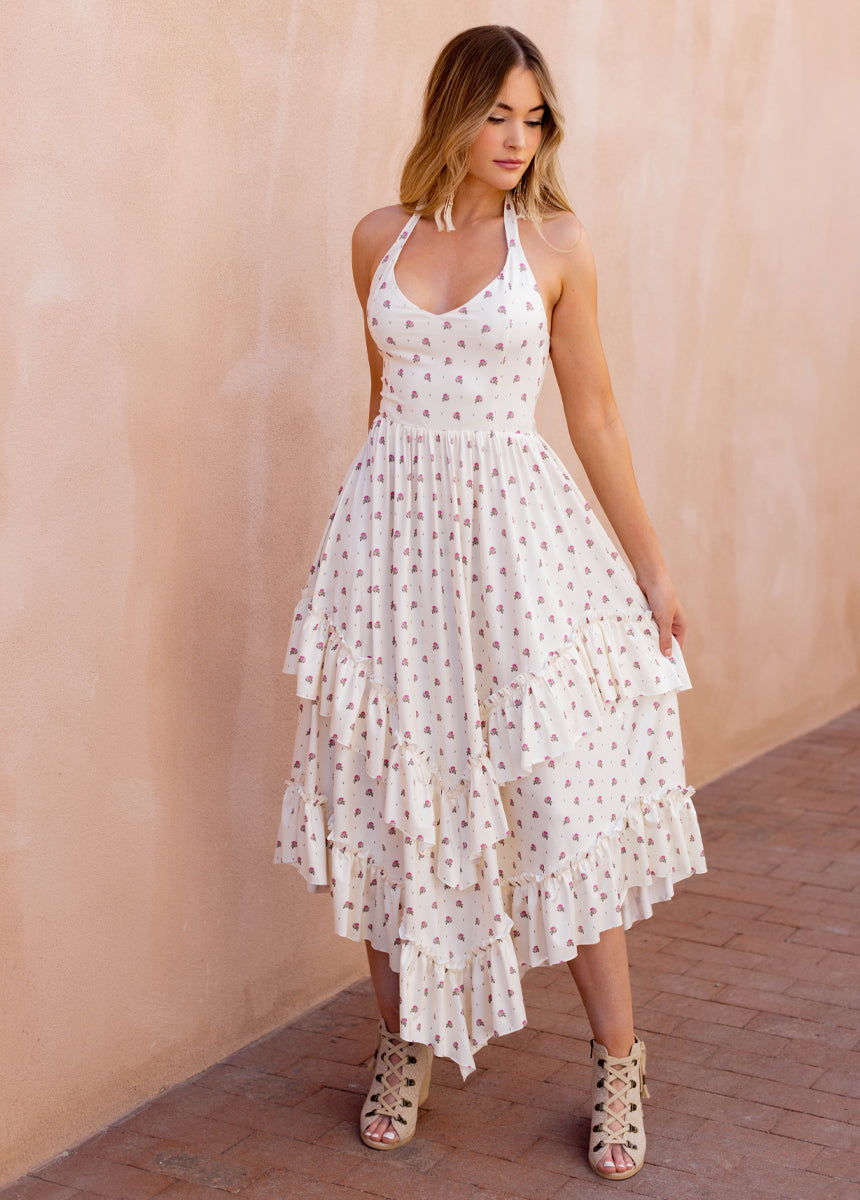 Jenna Dress in Pink Dot Floral