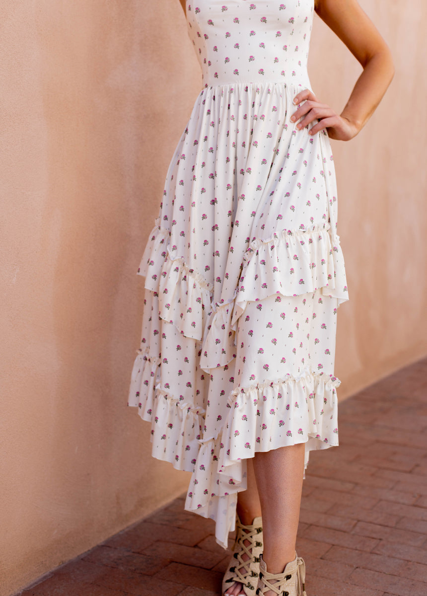 Jenna Dress in Pink Dot Floral