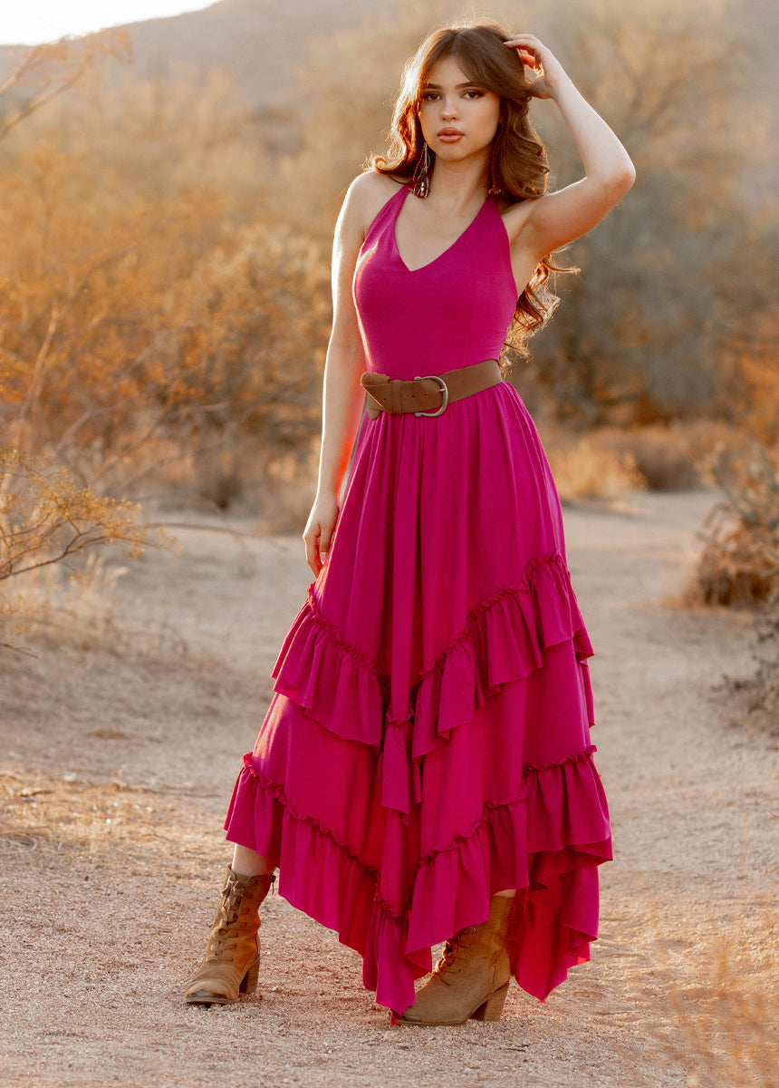 Jenna Dress in Fuschia