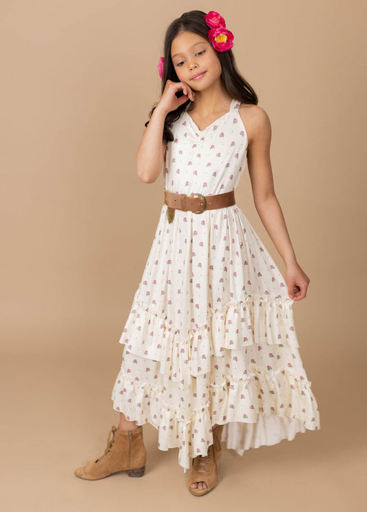Jenny Dress in Pink Floral Dot