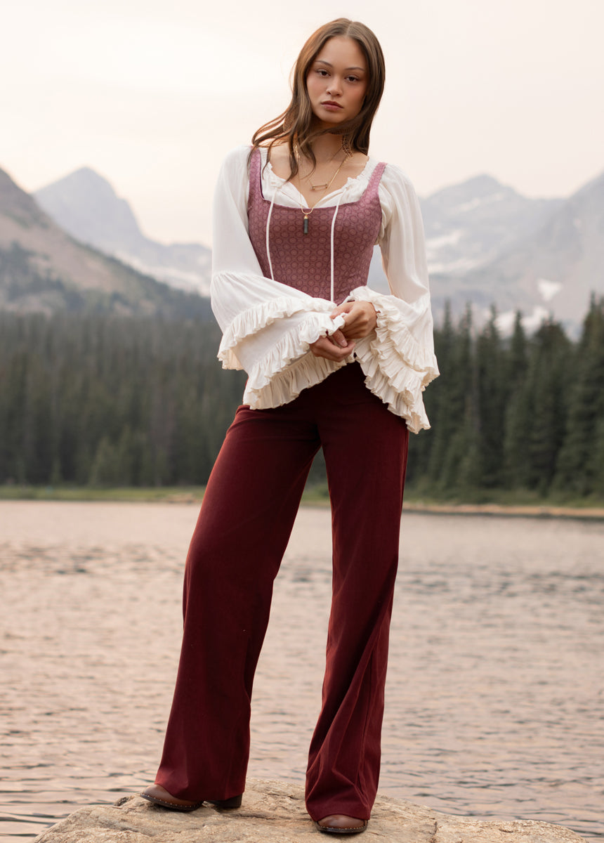 Avina Pants in Burgundy