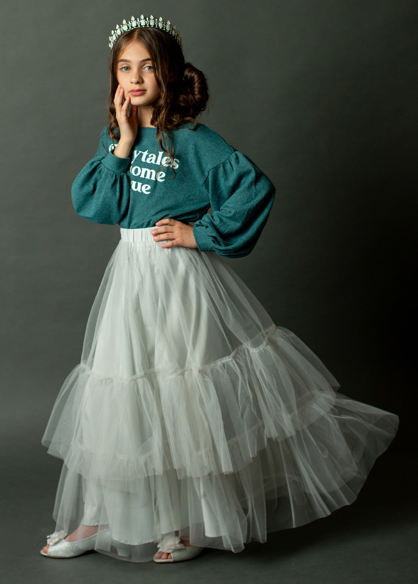 Zenni Skirt in Barely Blue