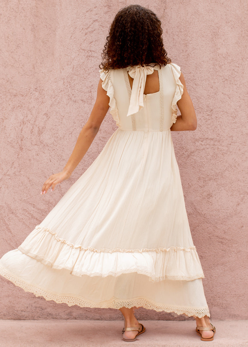 Cassia Dress in Ecru
