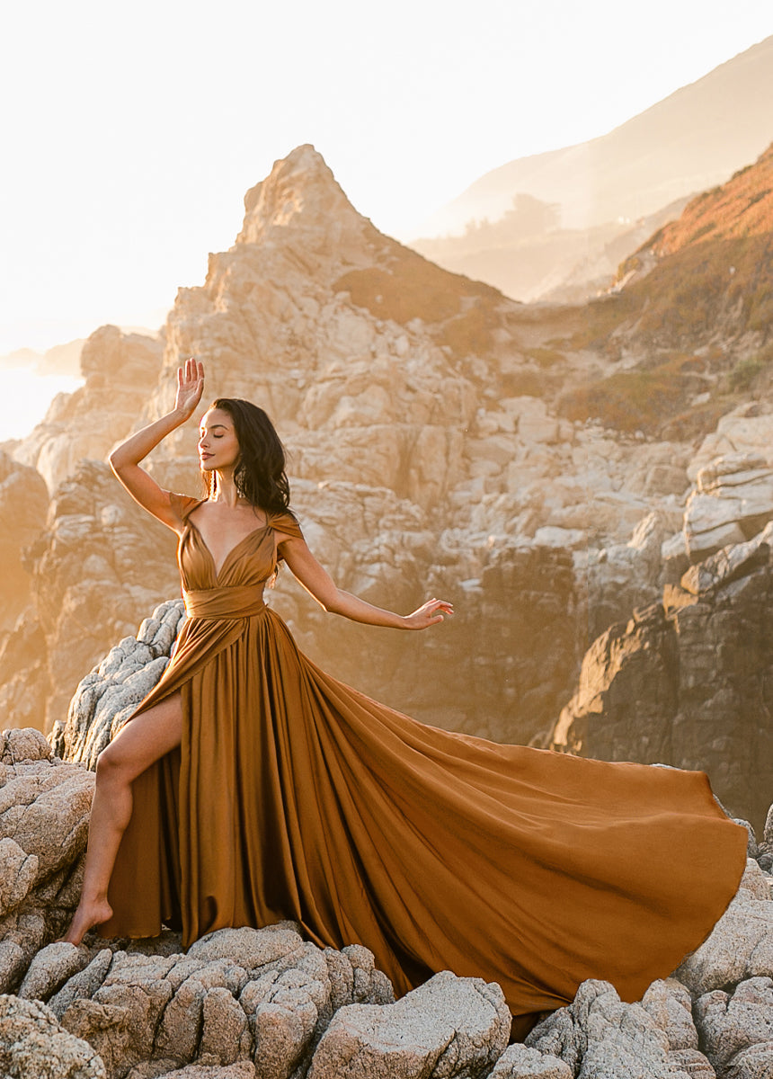 June Impact Dress in Dark Honey