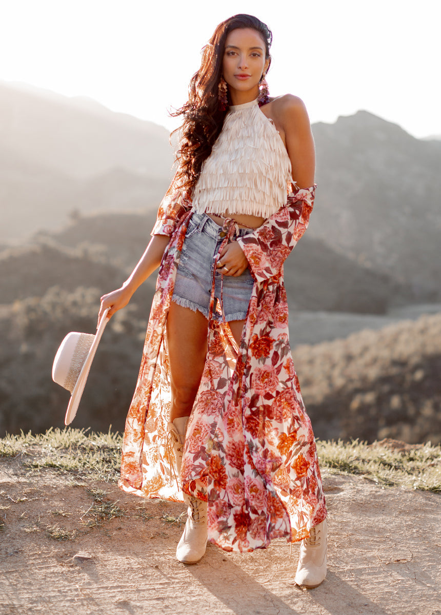 Kathleen Duster in Blush Floral