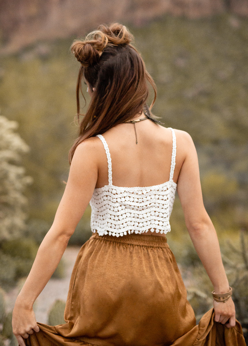 Sonnet Crochet Top in White