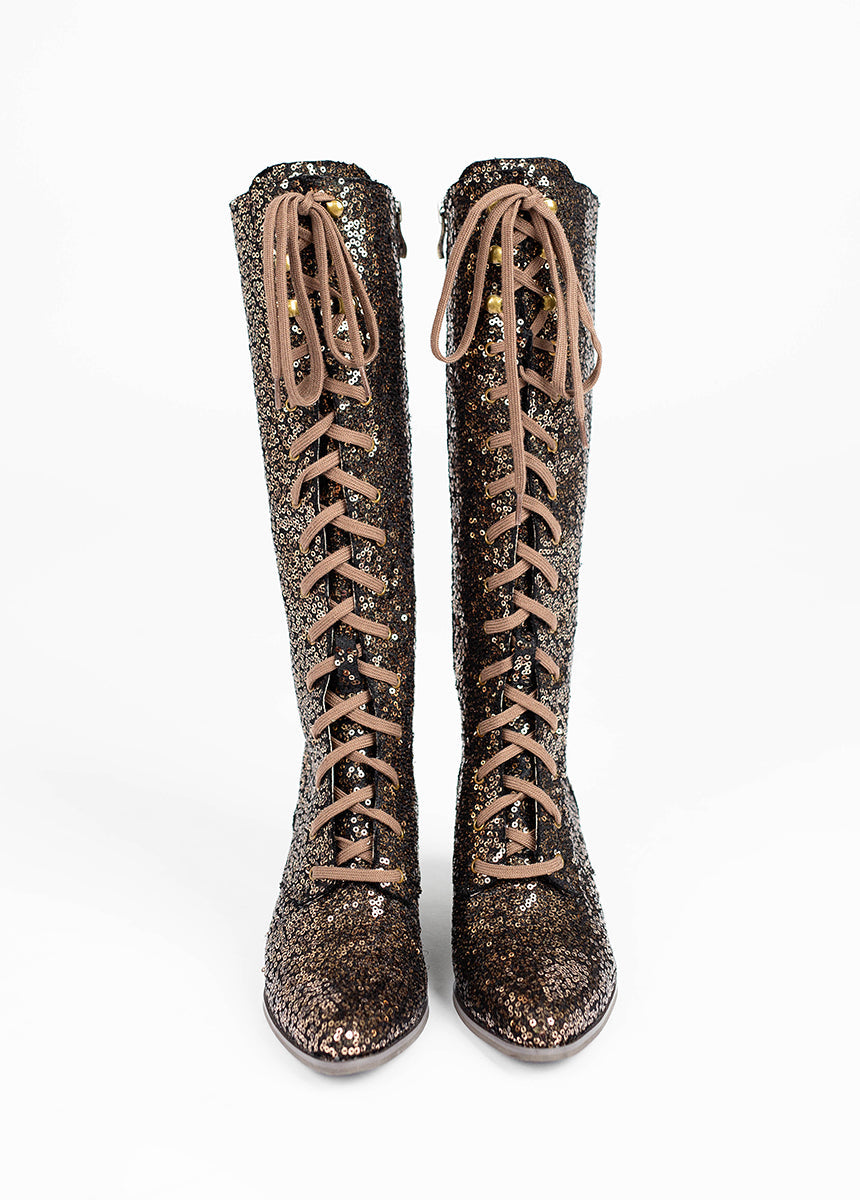 Bryce Boots in Bronze Sequin