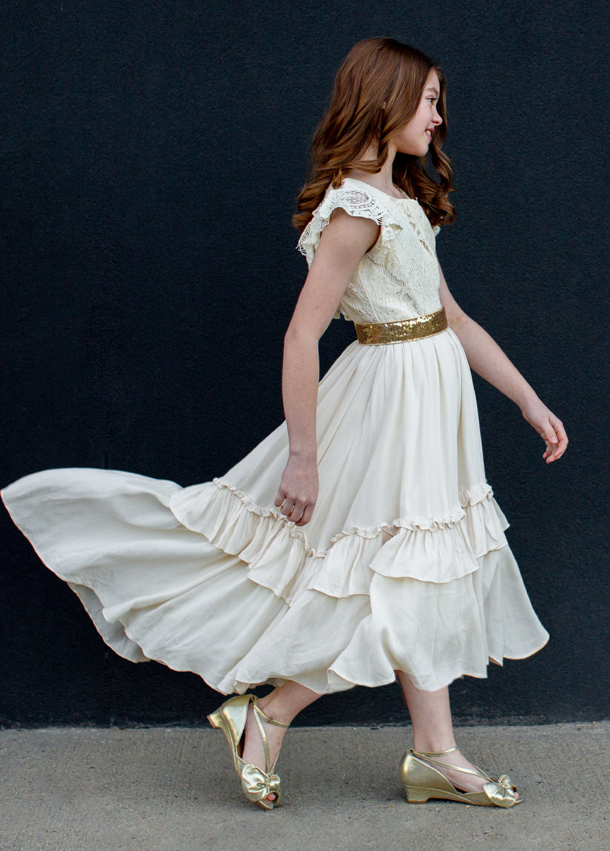 Lacy Petticoat Dress in Cream