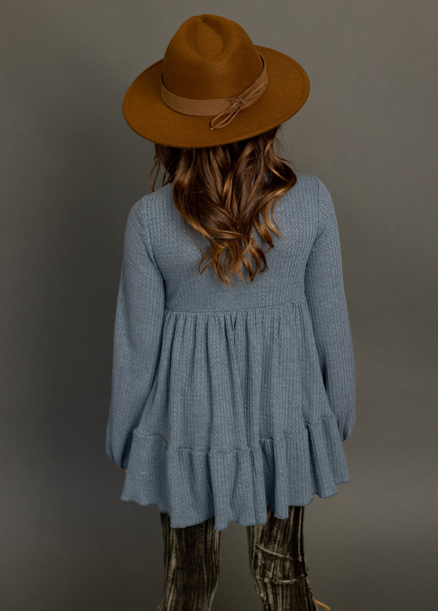 Laila Henley Top in Dusty Teal