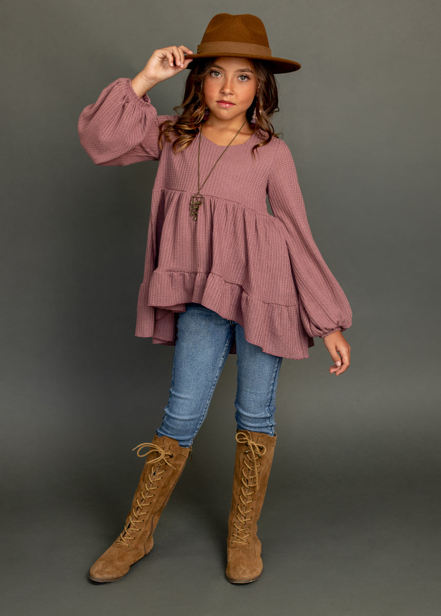 Laila Henley Top in Mauve