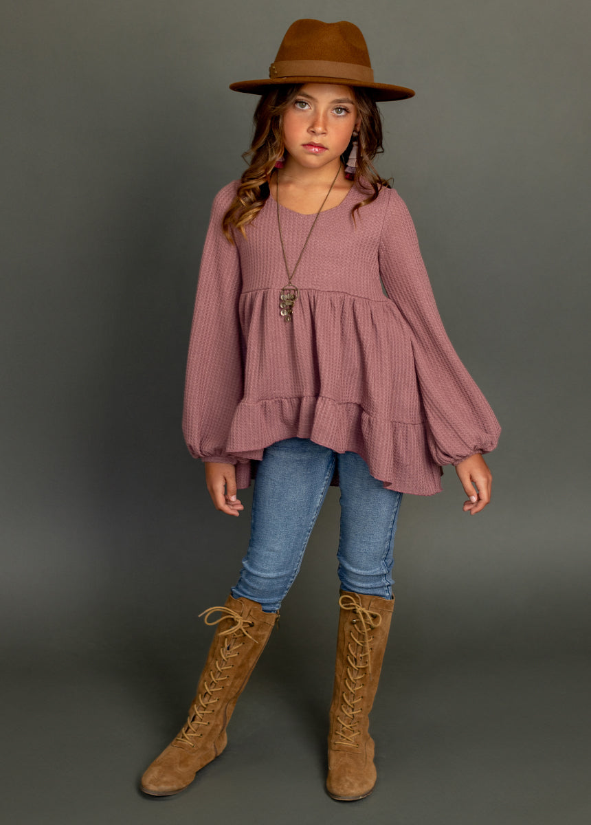 Laila Henley Top in Mauve