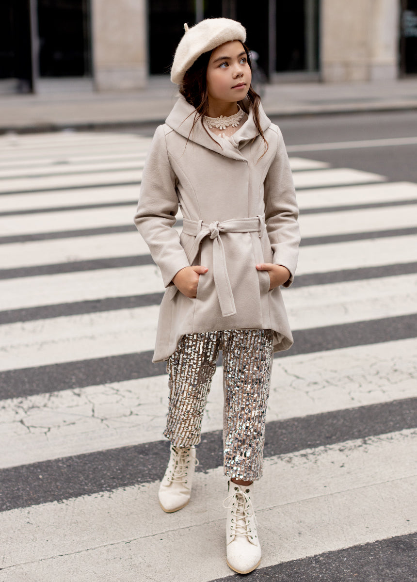 Libbie Pant in Silver/Oat