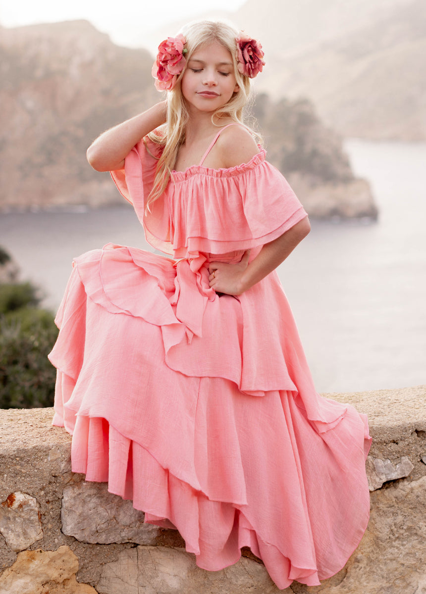 Litta Dress in Coral