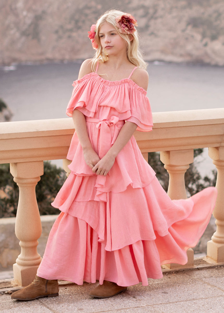 Litta Dress in Coral