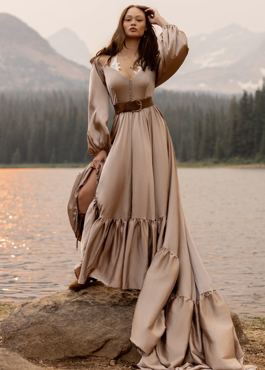 Lorna Impact Dress in Stone