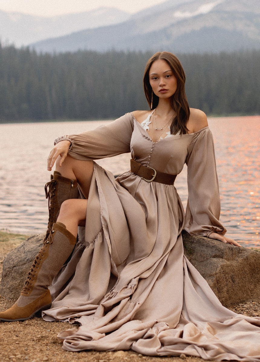 Lorna Impact Dress in Stone