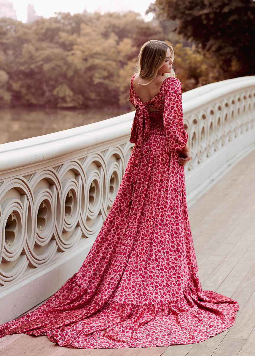 Lorna Impact Dress in Red Floral