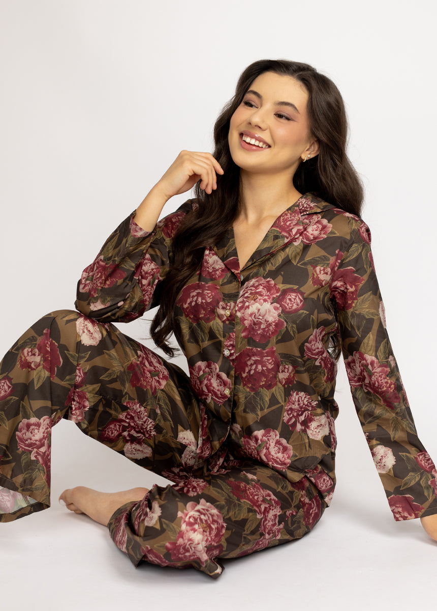 Lyana PJ Set in Bistre Floral
