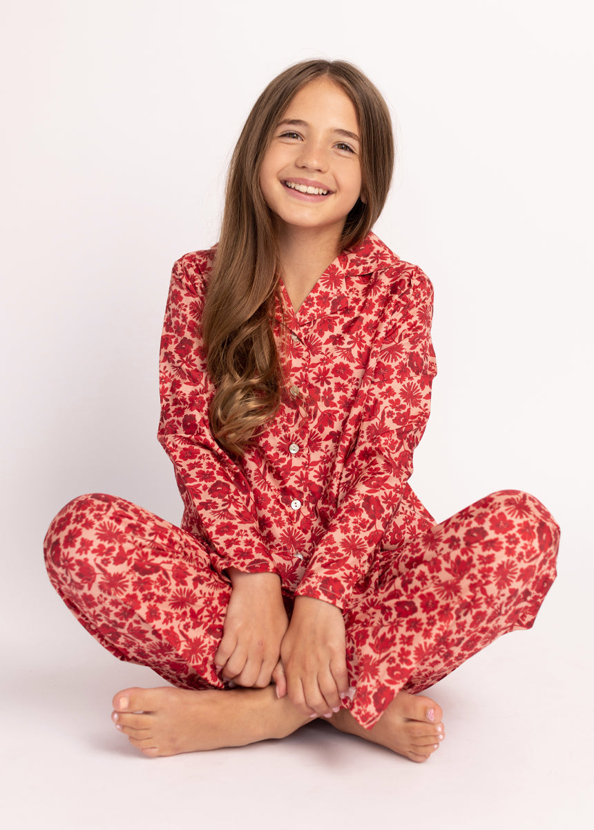 Lyanne PJ Set in Red Floral