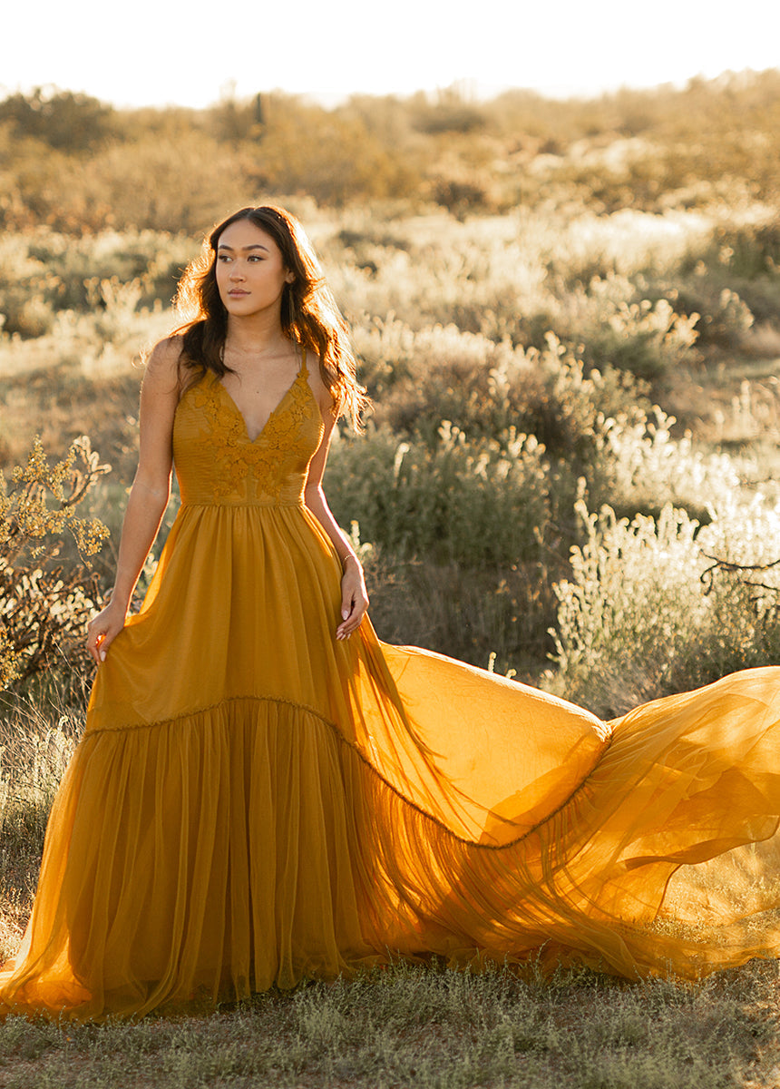 Mckenna Impact Dress in Tarnished Gold