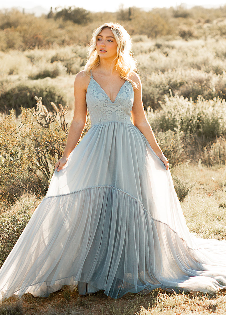 Mckenna Impact Dress in Blue Smoke