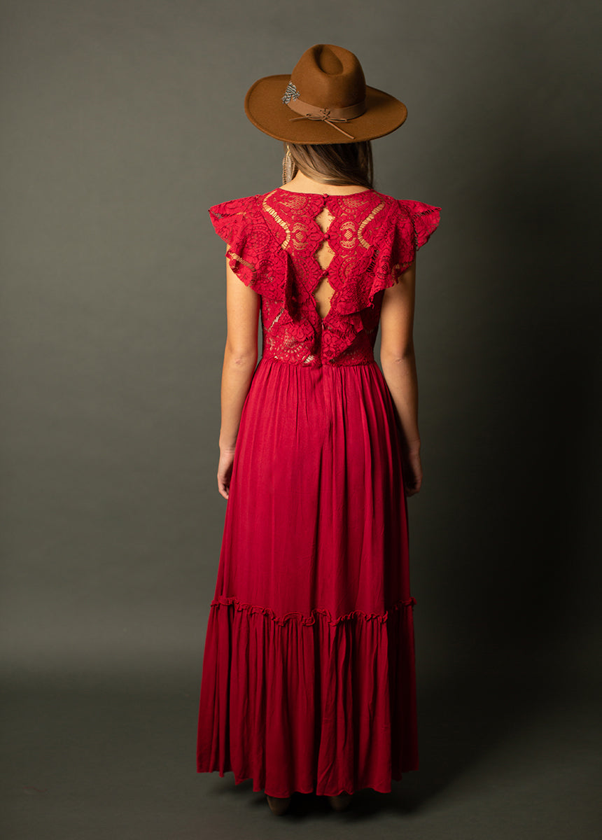 Macienne Dress in Crimson