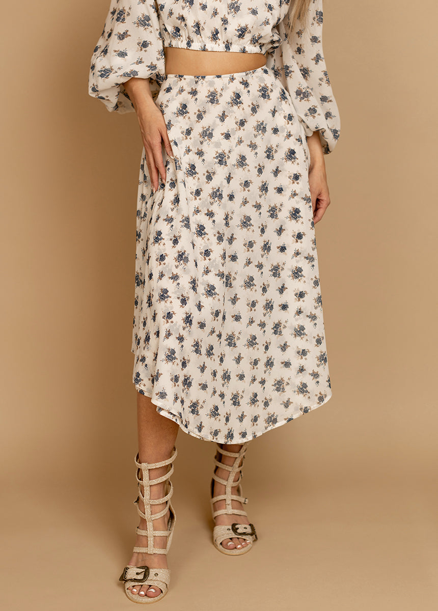 Sana Skirt in Cream Ditsy Floral