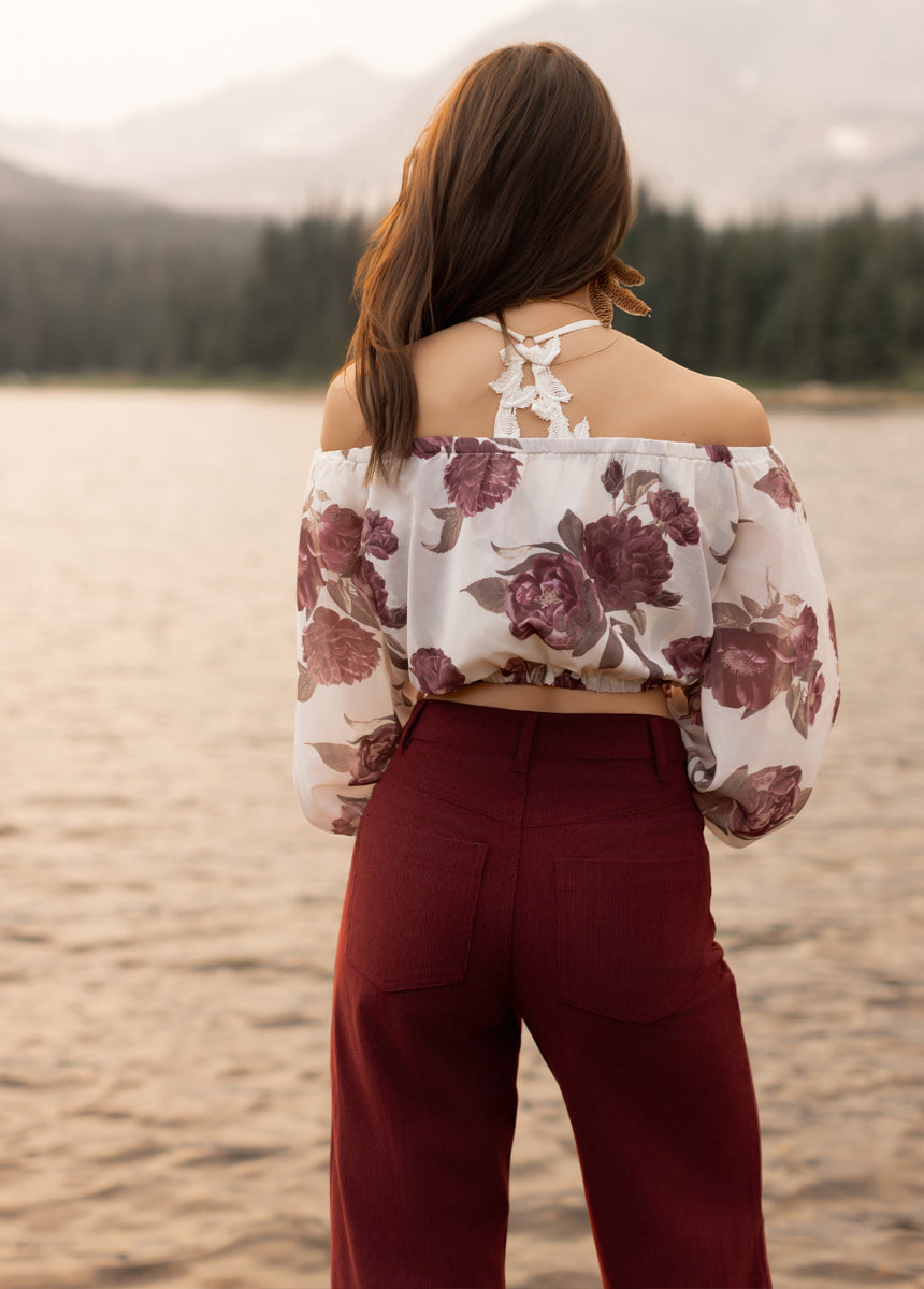 Magali Top in Large Cream Floral